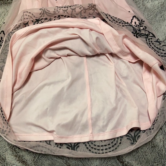 Strapless Baby Pink Black Bow tie Dress - Picture 4 of 6